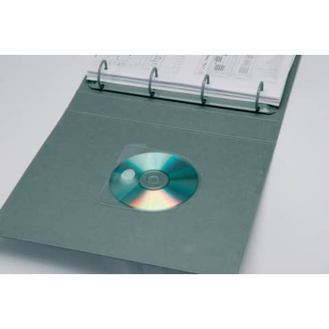 Custodia autoadesiva per CD/DVD Q-Connect 12,6x12,6 cm trasparente Conf. 10 pezzi - KF27032